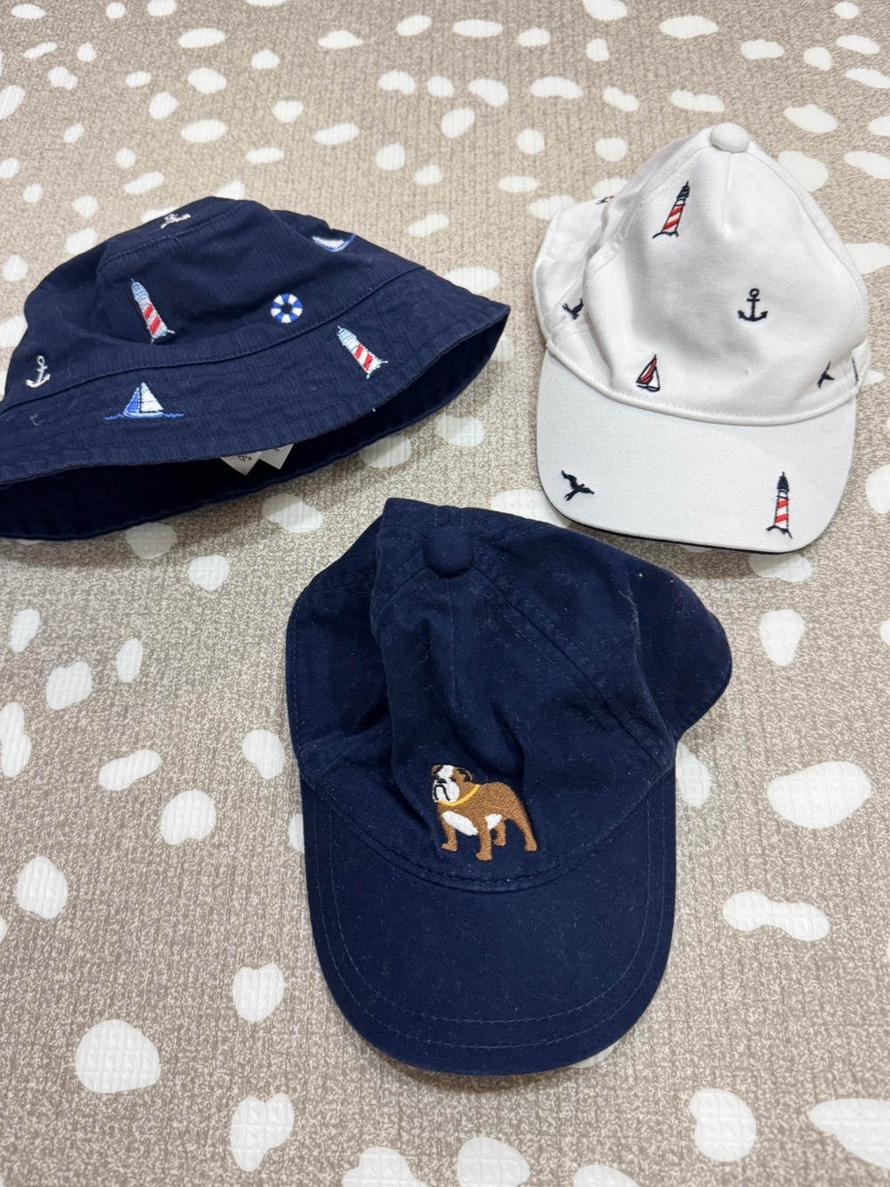 Bundle Janie & Jack hat baseball cap bucket embroidered navy baby boy bulldog